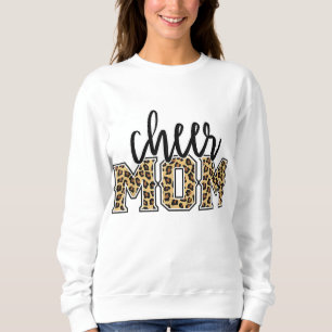 Camiseta Mãe Mãe Leopard Imprime Mães Orgulhosas Cheerleade