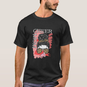Camiseta Mãe Mãe Leopard Megaphone Cheerleader Mãe Vida