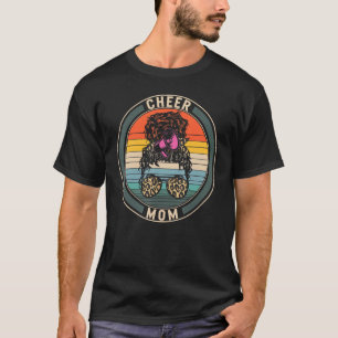 Camiseta Mãe Mãe Leopard Megaphone Cheerleader Mãe Vida B