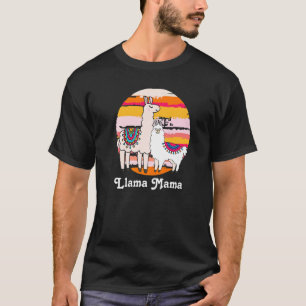 Camiseta Mãe Mãe Llama Aniversário Bela Animal Retro 2
