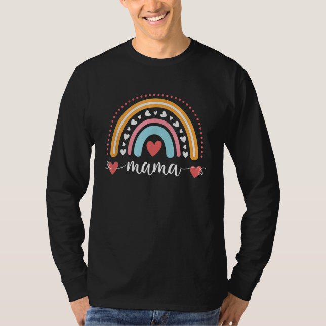 Camiseta Mãe Mãe Mãe Mãe Mamãe Bonita Mães De Arco-Íris Da (Frente)