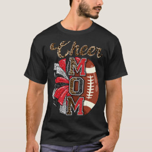 Camiseta Mãe Mãe Maroon Leopard Leopard Leoke Pom Poms 1