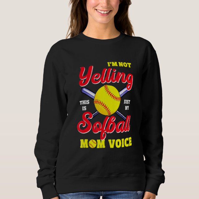 Camiseta Mãe Mães Vozes Softball Gritando Roupa (Frente)