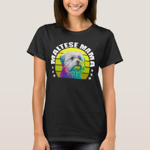 Camiseta Mãe Maldita Maltesa Cachorro Maltês Mama Rainbow P