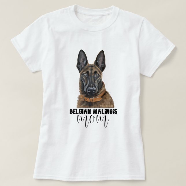Camiseta Mãe Malinois belga (Frente do Design)