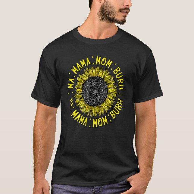 Camiseta Mãe Mama Mãe Bruh Sunflower (Frente)