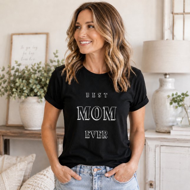 Camiseta Mãe mamãe a melhor de todas preta (Criador carregado)