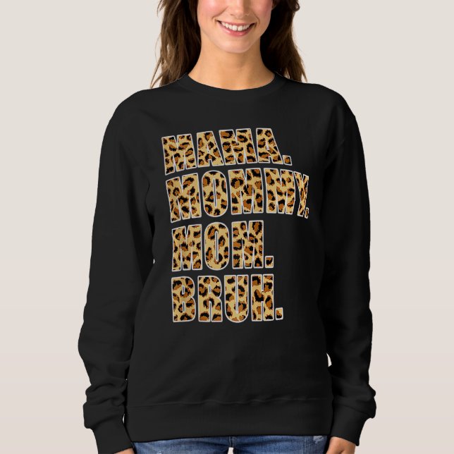 Camiseta Mãe Mamãe Mãe Bruh Mamãe Mãe Leopardo (Frente)
