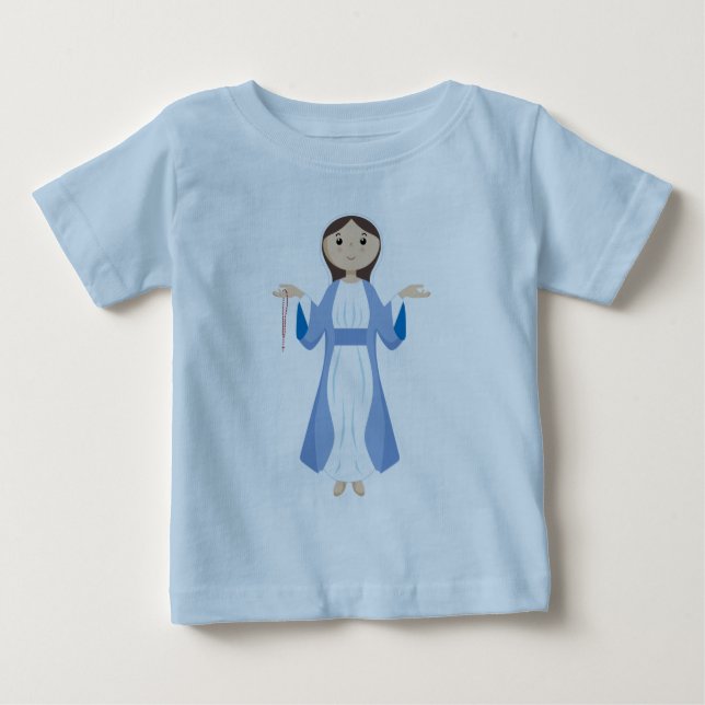 Camiseta Mãe Mary com Rosary (Frente)