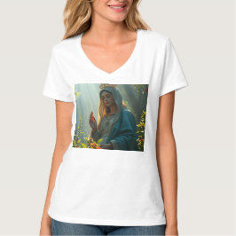Camiseta Mãe Mary Rainha do Ventre das Mulheres do Céu