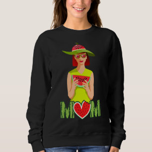 Camiseta Mãe Melancia Óculos De Sol Fruta De Verão Em Happy