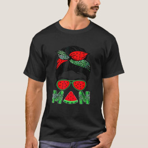 Camiseta Mãe Melancia Verão Fruta Mensageira Bun Da Mãe