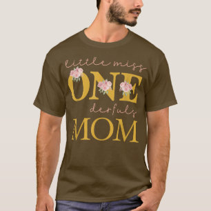 Camiseta Mãe Menina Maravilhosa Festa de aniversário 1 Ano