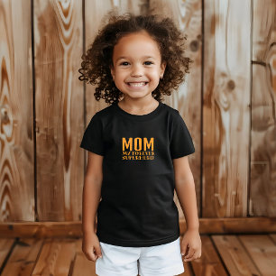 Camiseta Mãe Meu Super-Herói Para Sempre laranja