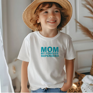 Camiseta Mãe Meu Super-Herói para Sempre turquesa