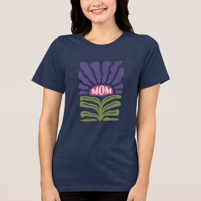 Camiseta Mãe moderna Bold Abstrato Floral (Frente)