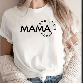 Camiseta Mãe Moderna em Preto e Branco Mamãe Bruh