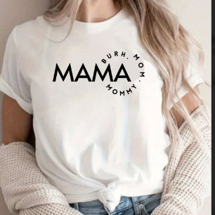 Camiseta Mãe Moderna em Preto e Branco Mamãe Bruh
