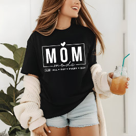 Camiseta Mãe Modo Engraçado Simples Tipografia de Script Mo