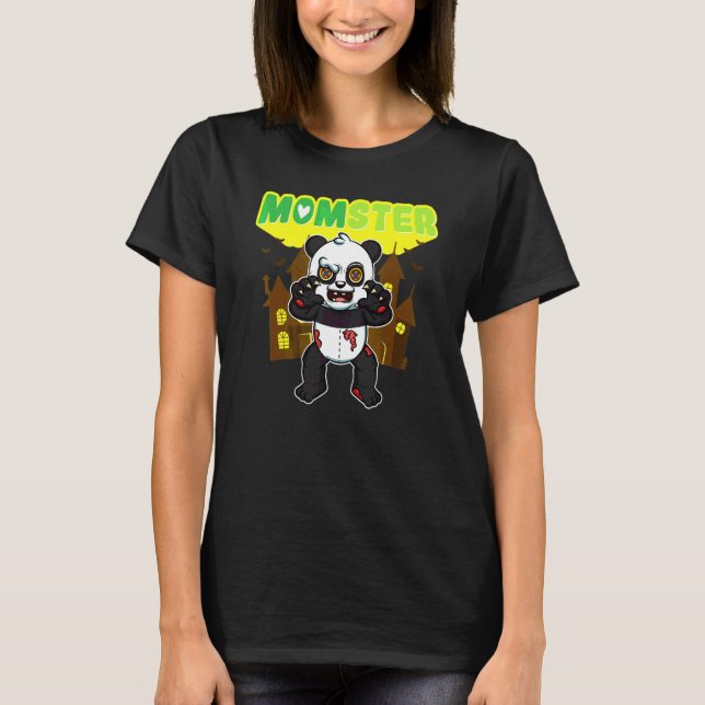 Camiseta Mãe Monstro Assustadora Dia das Bruxas Mamãe Sinis (Frente)
