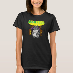 Camiseta Mãe Monstro Mãe Assustadora Dia das Bruxas Mamãe S
