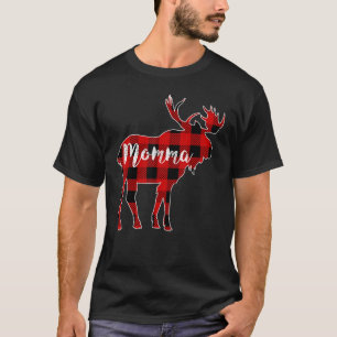 Camiseta Mãe Moose Vermelha Xadrez Buffalo Correspondente F