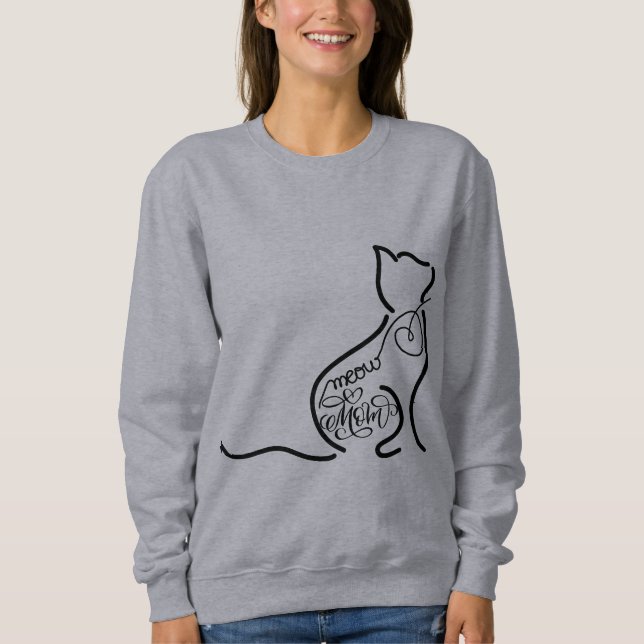 Camiseta Mãe, Na moda, mãe de um gato de carona (Frente)