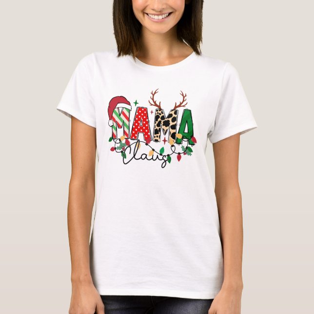 Camiseta Mãe Natal Claus - Um Presente De Natal Engraçado (Frente)