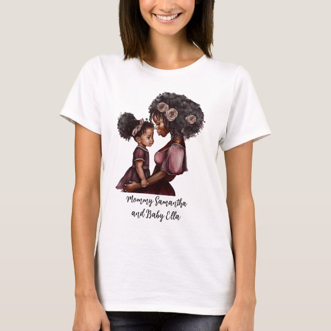 Camiseta Mãe negra personalizada e filha (1) (Frente)