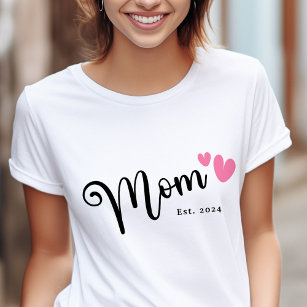 Camiseta Mãe, no último ano, dia de as mães bonitinho e cor