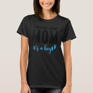 Camiseta Mãe Nova Orgulhosa É Um Garoto Promovido A Mamãe