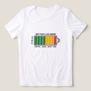 Camiseta Mãe-O-Meter: Acionado por Amor e Café