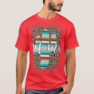 Camiseta Mãe Ocidental Leopard Cactus Serape Cowgirl Mães R