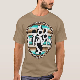 Camiseta Mãe Ocidental Vaca Serape Cactus Leopard Cowgirl R