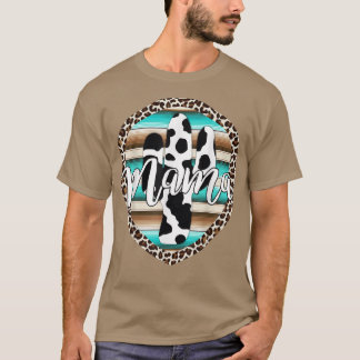 Camiseta Mãe Ocidental Vaca Serape Cactus Leopard Cowgirl R
