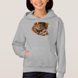 Camiseta Mãe Orangutan Segurando Dois Bebês