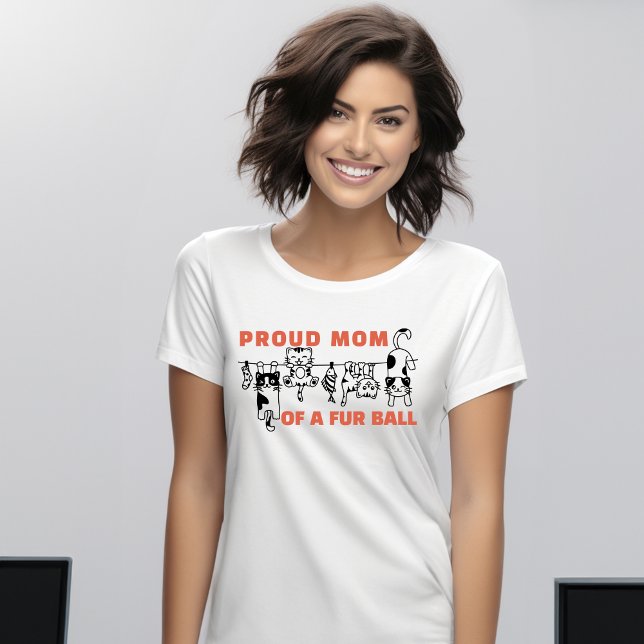 CAMISETA MÃE ORGULHOSA DA GOMA DE FUR (PROUD CAT MOM SHIRT)
