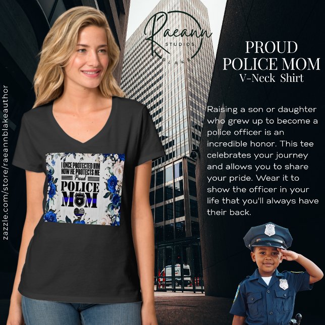 Camiseta Mãe Orgulhosa da Polícia (Criador carregado)