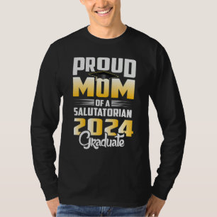 Camiseta Mãe Orgulhosa da Turma de 2024 Salutatorian Gradua