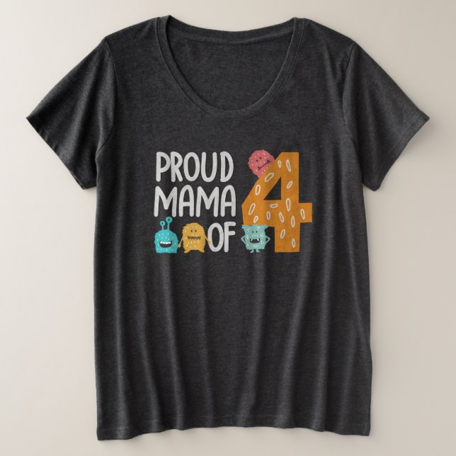 Camiseta Mãe Orgulhosa das Quatro (Frente do Design)