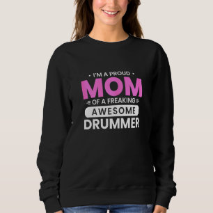Camiseta Mãe Orgulhosa de Baterista Incrível Feminina Bater