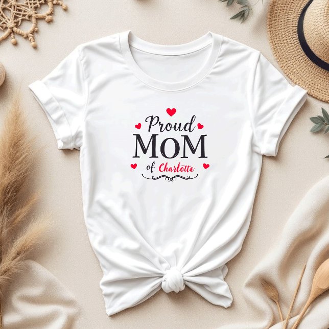Camiseta Mãe Orgulhosa de | Dia de as mães Personalizado Ba (Criador carregado)