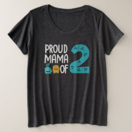 Camiseta Mãe Orgulhosa de Dois