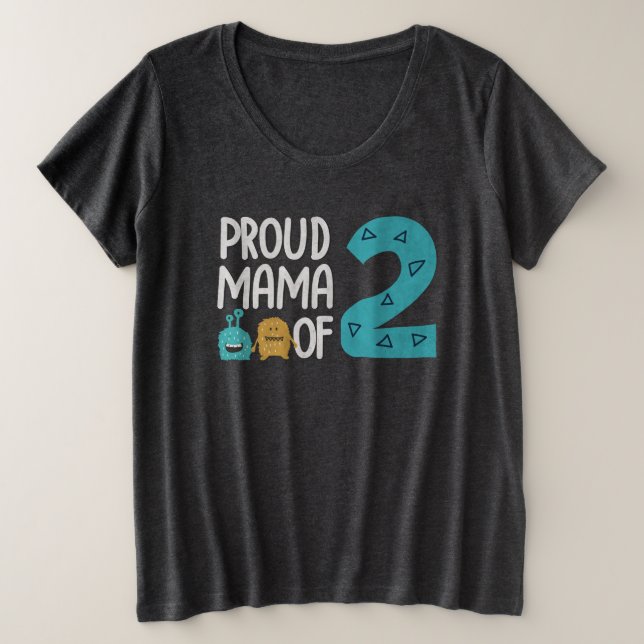 Camiseta Mãe Orgulhosa de Dois (Frente do Design)