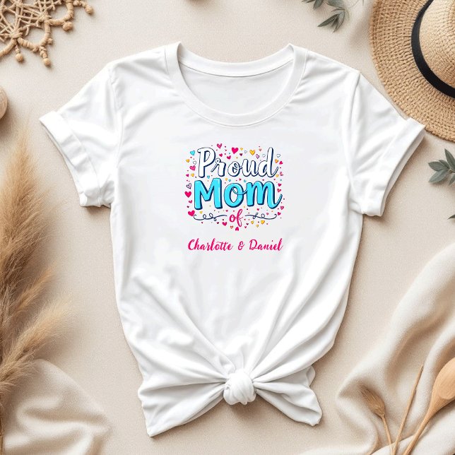Camiseta Mãe Orgulhosa de | Mãe Personalizada Bonita (Criador carregado)