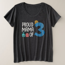 Camiseta Mãe Orgulhosa de Três