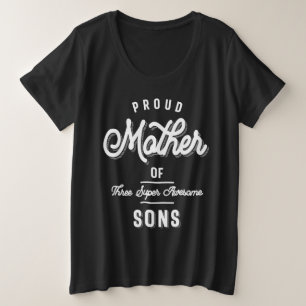 Camiseta Mãe Orgulhosa De Três Filhos Super Incríveis