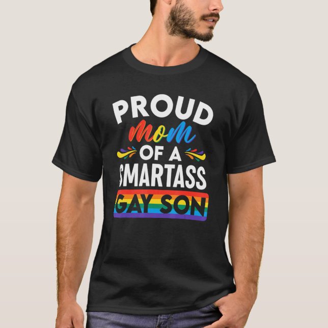 Camiseta Mãe Orgulhosa De Um Filho Gay Da Smartass Lgbt Org (Frente)