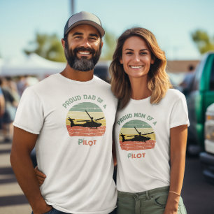 Camiseta Mãe Orgulhosa de um Piloto Personalizado Retro Vin