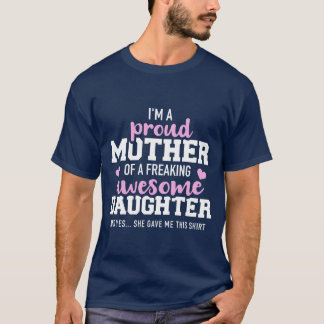 Camiseta Mãe orgulhosa de uma filha maravilhosa